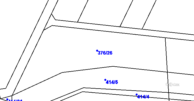 Parcela st. 376/26 v KÚ Vanovice, Katastrální mapa