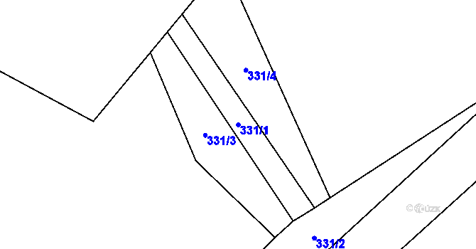 Parcela st. 331/1 v KÚ Vanůvek, Katastrální mapa