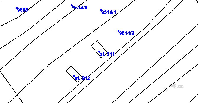 Parcela st. 911 v KÚ Vápenice u Starého Hrozenkova, Katastrální mapa
