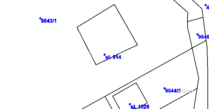 Parcela st. 914 v KÚ Vápenice u Starého Hrozenkova, Katastrální mapa