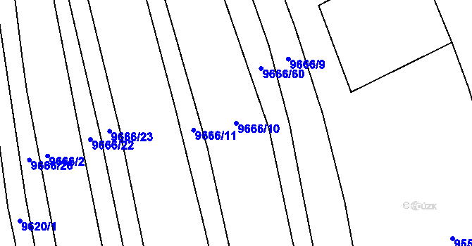 Parcela st. 9666/10 v KÚ Vápenice u Starého Hrozenkova, Katastrální mapa