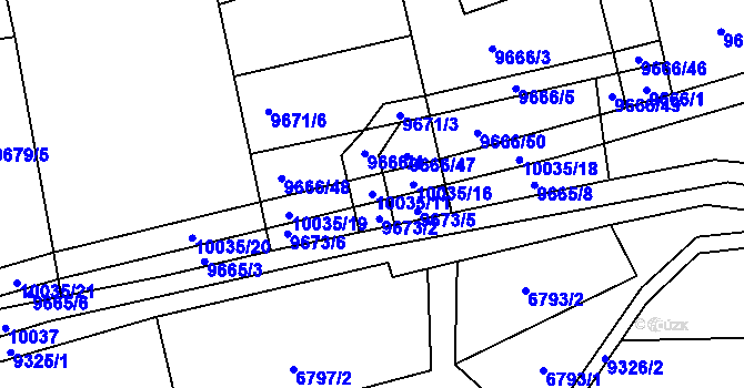 Parcela st. 10035/11 v KÚ Vápenice u Starého Hrozenkova, Katastrální mapa