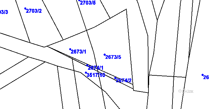 Parcela st. 2673/5 v KÚ Vápenná, Katastrální mapa