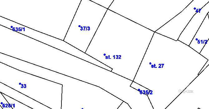 Parcela st. 132 v KÚ Vápenný Podol, Katastrální mapa