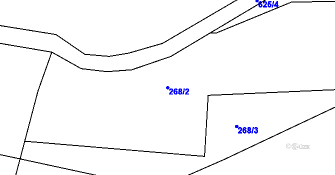 Parcela st. 268/2 v KÚ Vápenný Podol, Katastrální mapa