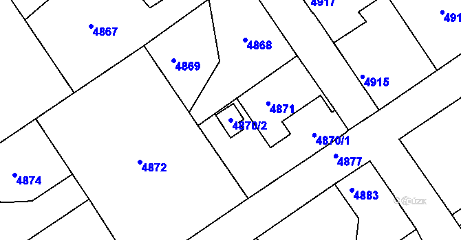 Parcela st. 4870/2 v KÚ Varnsdorf, Katastrální mapa
