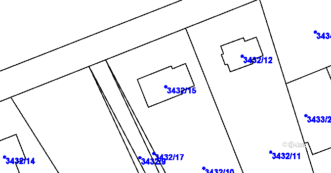 Parcela st. 3432/15 v KÚ Varnsdorf, Katastrální mapa