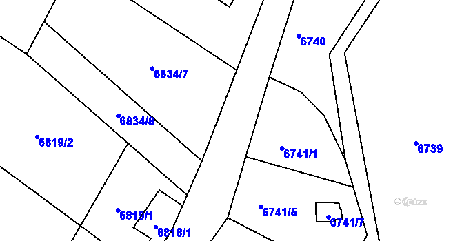 Parcela st. 6834/11 v KÚ Varnsdorf, Katastrální mapa