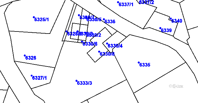 Parcela st. 6330/8 v KÚ Varnsdorf, Katastrální mapa