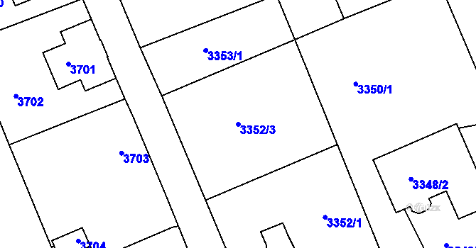 Parcela st. 3352/3 v KÚ Varnsdorf, Katastrální mapa