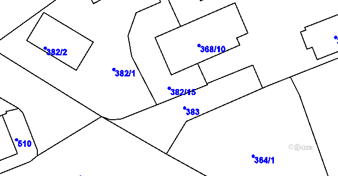 Parcela st. 382/15 v KÚ Varnsdorf, Katastrální mapa