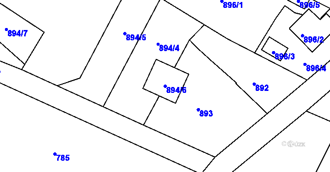 Parcela st. 894/6 v KÚ Varnsdorf, Katastrální mapa