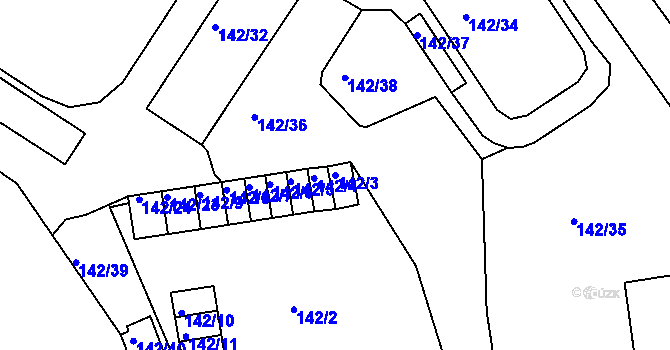 Parcela st. 142/3 v KÚ Varnsdorf, Katastrální mapa