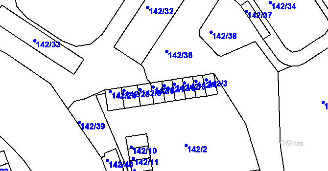 Parcela st. 142/7 v KÚ Varnsdorf, Katastrální mapa