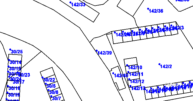 Parcela st. 142/39 v KÚ Varnsdorf, Katastrální mapa