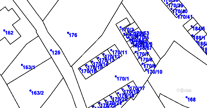 Parcela st. 170/12 v KÚ Varnsdorf, Katastrální mapa