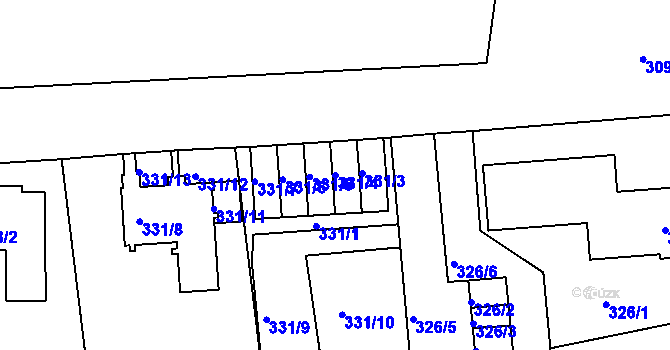 Parcela st. 331/4 v KÚ Varnsdorf, Katastrální mapa
