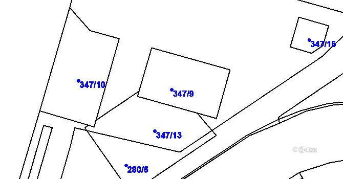 Parcela st. 347/9 v KÚ Varnsdorf, Katastrální mapa