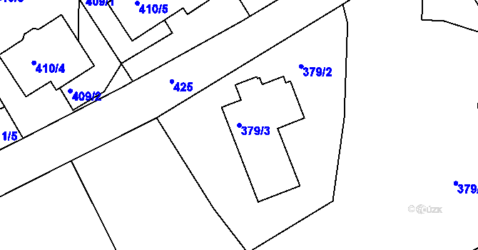 Parcela st. 379/3 v KÚ Varnsdorf, Katastrální mapa