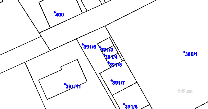 Parcela st. 391/4 v KÚ Varnsdorf, Katastrální mapa