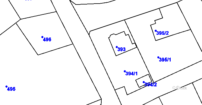 Parcela st. 394 v KÚ Varnsdorf, Katastrální mapa