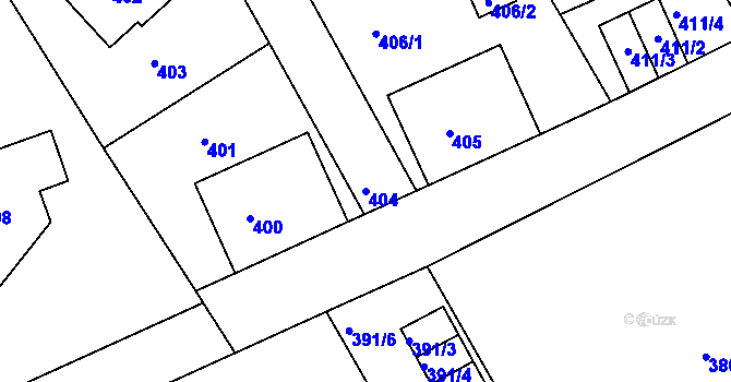 Parcela st. 404 v KÚ Varnsdorf, Katastrální mapa