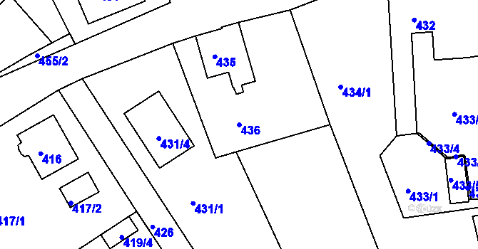 Parcela st. 436 v KÚ Varnsdorf, Katastrální mapa