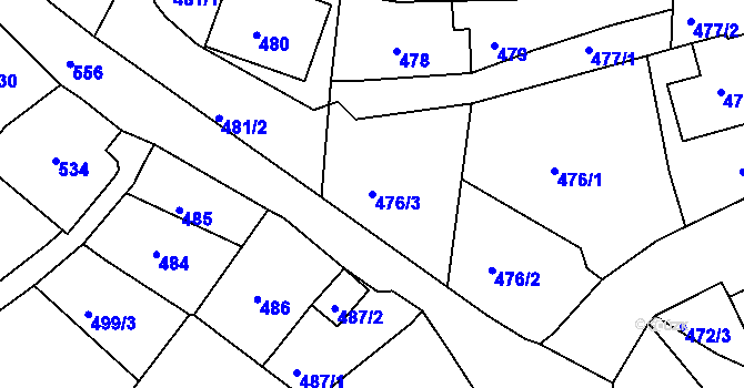 Parcela st. 476/3 v KÚ Varnsdorf, Katastrální mapa