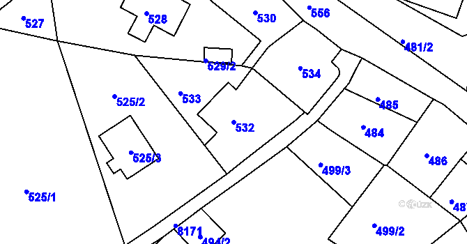 Parcela st. 532 v KÚ Varnsdorf, Katastrální mapa