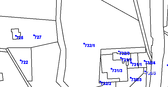 Parcela st. 732/1 v KÚ Varnsdorf, Katastrální mapa
