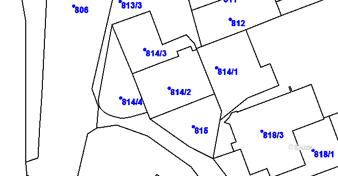 Parcela st. 814/2 v KÚ Varnsdorf, Katastrální mapa