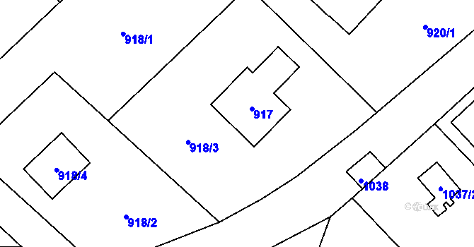 Parcela st. 917 v KÚ Varnsdorf, Katastrální mapa