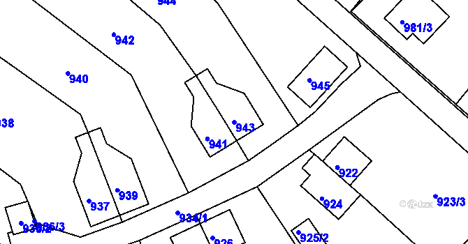 Parcela st. 943 v KÚ Varnsdorf, Katastrální mapa