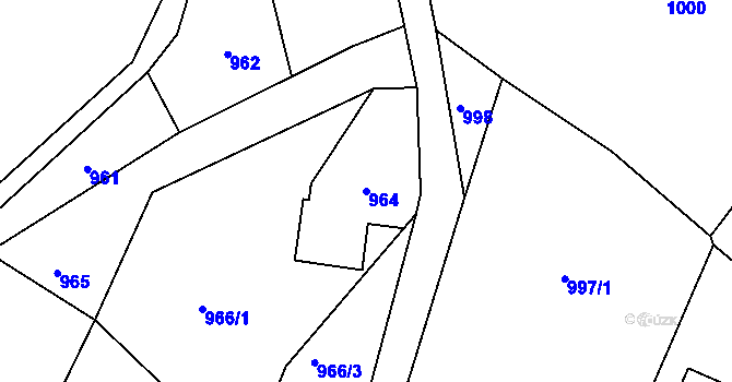 Parcela st. 964 v KÚ Varnsdorf, Katastrální mapa