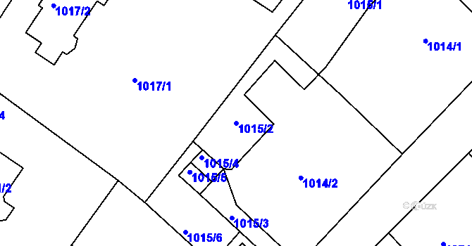 Parcela st. 1015/2 v KÚ Varnsdorf, Katastrální mapa