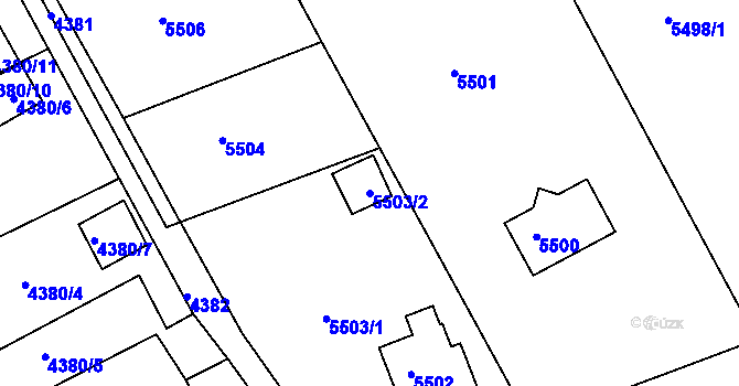 Parcela st. 5503/2 v KÚ Varnsdorf, Katastrální mapa
