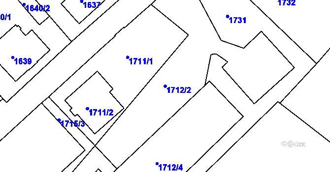 Parcela st. 1712/2 v KÚ Varnsdorf, Katastrální mapa