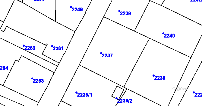 Parcela st. 2237 v KÚ Varnsdorf, Katastrální mapa