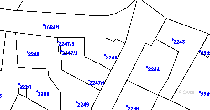 Parcela st. 2246 v KÚ Varnsdorf, Katastrální mapa