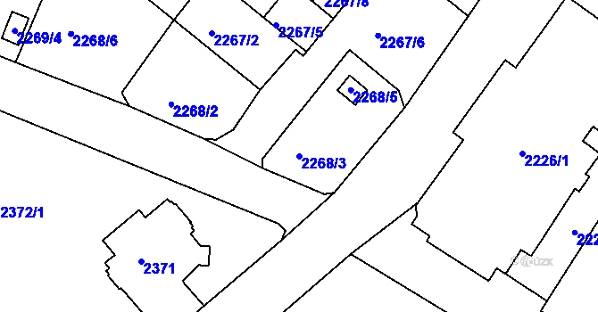 Parcela st. 2268/3 v KÚ Varnsdorf, Katastrální mapa