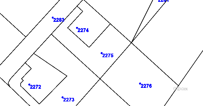 Parcela st. 2275 v KÚ Varnsdorf, Katastrální mapa