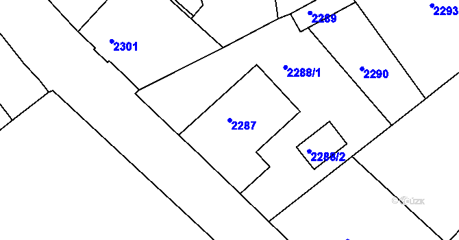 Parcela st. 2287 v KÚ Varnsdorf, Katastrální mapa