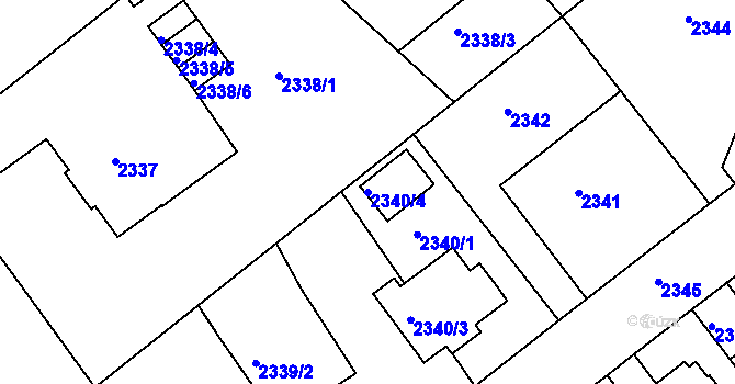 Parcela st. 2340/4 v KÚ Varnsdorf, Katastrální mapa