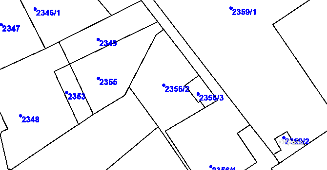 Parcela st. 2356/2 v KÚ Varnsdorf, Katastrální mapa