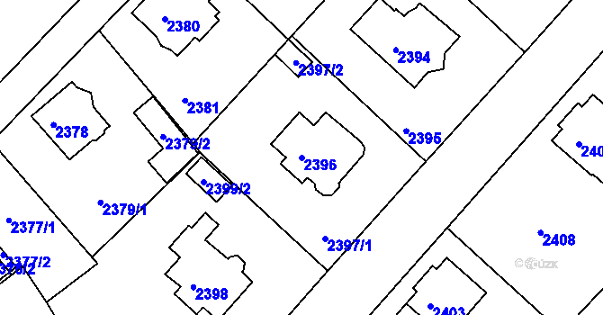 Parcela st. 2396 v KÚ Varnsdorf, Katastrální mapa