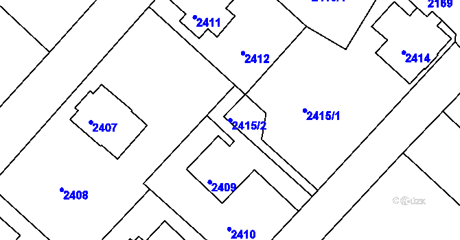 Parcela st. 2415/2 v KÚ Varnsdorf, Katastrální mapa