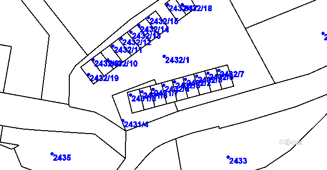 Parcela st. 2432/4 v KÚ Varnsdorf, Katastrální mapa