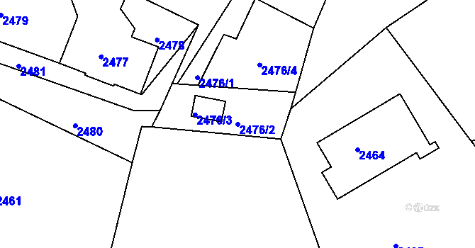 Parcela st. 2476/2 v KÚ Varnsdorf, Katastrální mapa