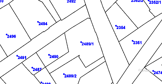 Parcela st. 2489/1 v KÚ Varnsdorf, Katastrální mapa