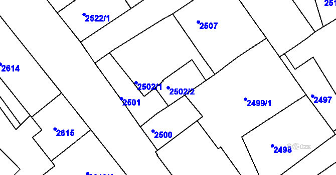 Parcela st. 2502/2 v KÚ Varnsdorf, Katastrální mapa